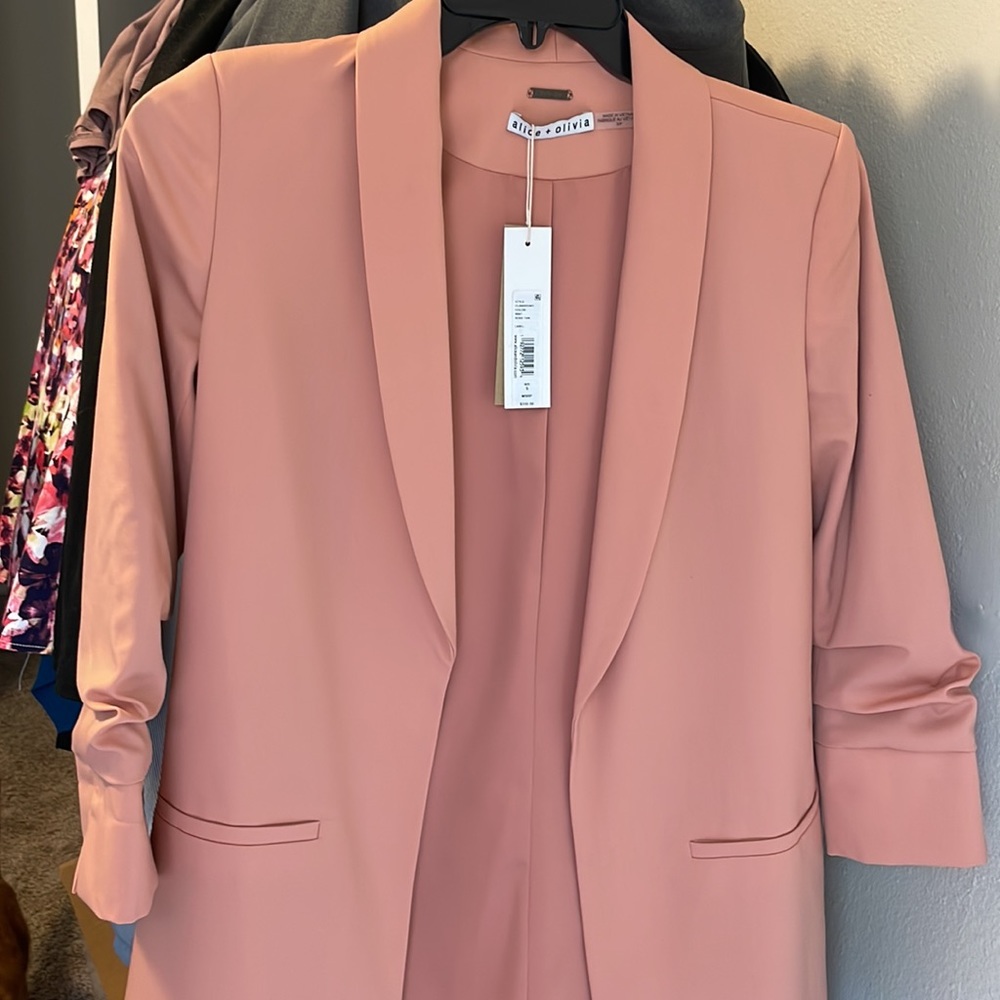 Alice + Olivia Dusty Rose Shawl Collar Blazer